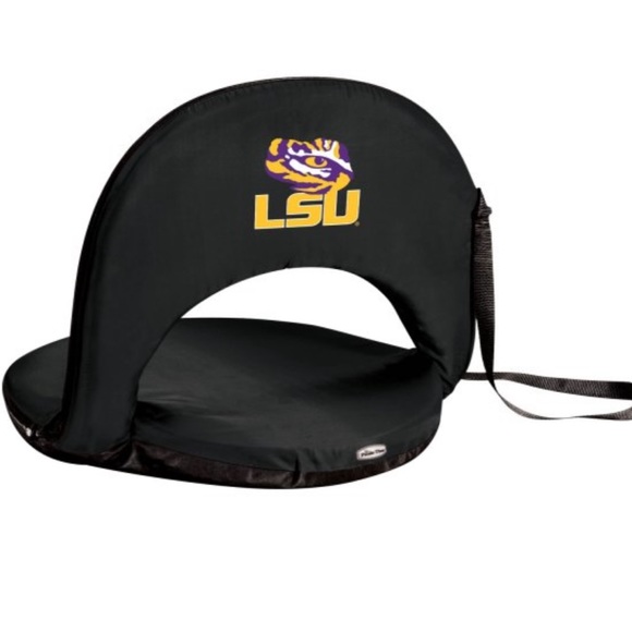 Picnic Time | NCAA Oniva LSU Tigers Black Portable Reclining Stadium Seat - Picture 2 of 4